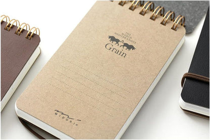 Midori Grain Memo Pad - Dark Brown
