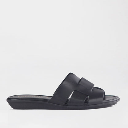 Froggie Shoes Shoes 4 / Black / 13145 Mule Flat Sandal