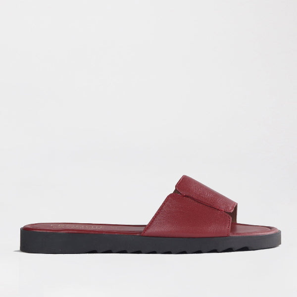 Factory Shop Shoes 3 / Red / 12920 Froggie Women's Mule Flat Sandal in Red - 12920