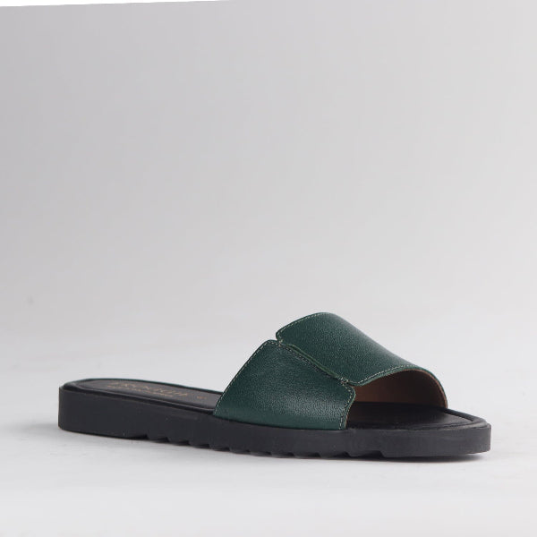 Factory Shop Shoes Froggie Women's Mule Flat Sandal in Pine - 12920