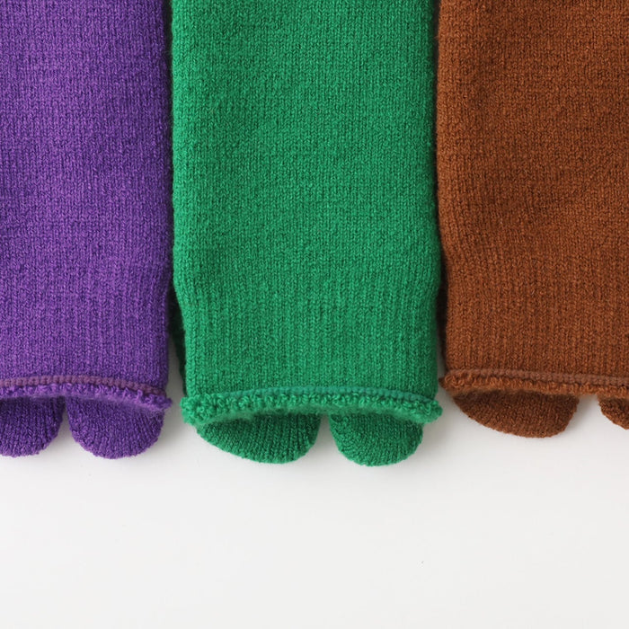 NODAL Brushed Pile Tabi Socks - Brown