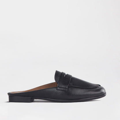 Froggie Shoes Loafers Froggie Women's Open back Loafer- Black leather - 12974