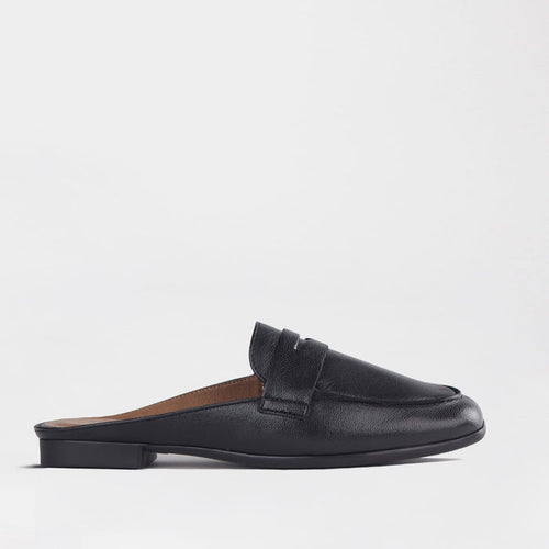 Froggie Shoes Loafers Froggie Women's Open back Loafer- Black leather - 12974
