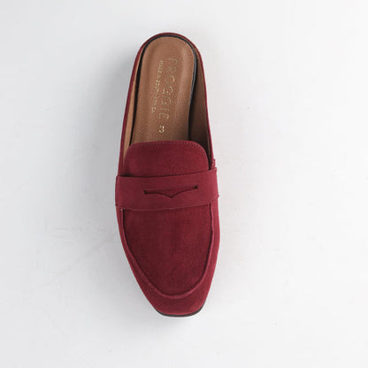Froggie Shoes Loafers Froggie Women's Open back Loafer- Burgundy Suede - 12974