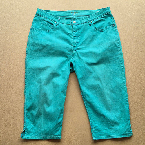 Pantacourt femme Riders by Lee turquoise taille 44/46