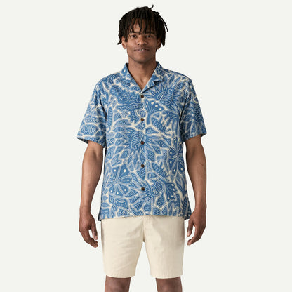 Patagonia - Men's Tidal Threads Camp Shirt - Bees and Flowers: Still Blue