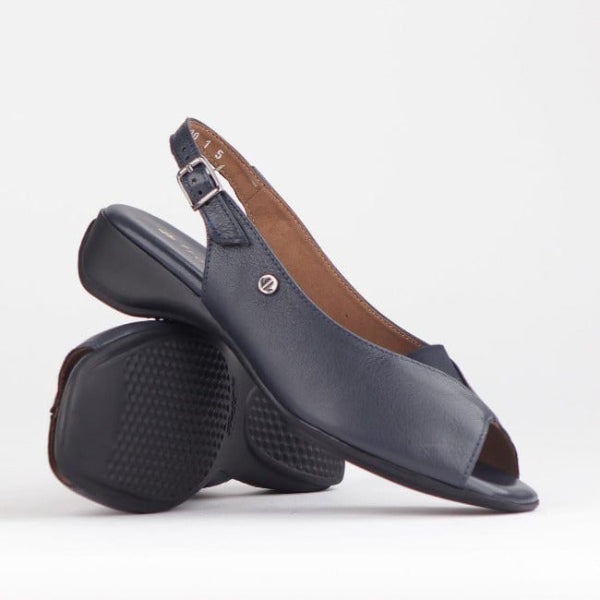 Froggie Open Toe Slingback Sandal in Navy - 10345  - pair.