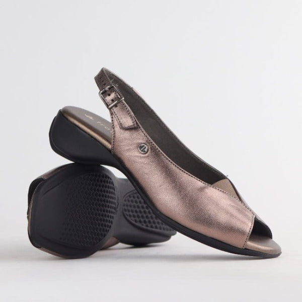 Froggie  Open Toe Slingback Sandal in Lead Metallic - 10345 - pair.