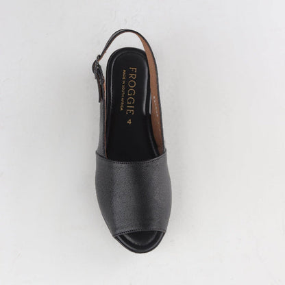 Factory Shop Shoes Peep Toe Slingback Sandal in Black - 12870