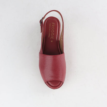 Factory Shop Shoes Peep Toe Slingback Sandal in Red - 12870