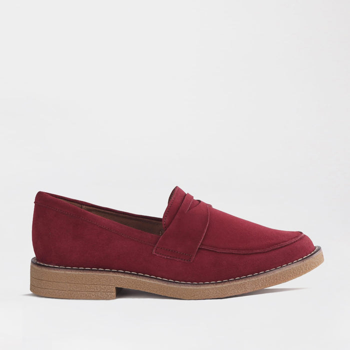 Froggie Shoes Loafers Froggie Women's Penny Loafer Shoe-Burgundy suede - 12778