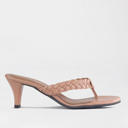 Froggie Shoes Sandals Nude 12969 Plaited thong Sandal - side.
