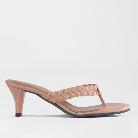 Froggie Shoes Sandals Nude 12969 Plaited thong Sandal - side.