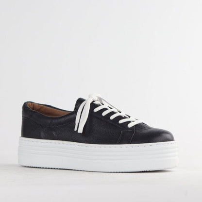 Froggie  Platform Sneaker in Black - 12025 - side angle.