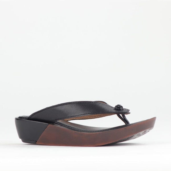 Froggie Rox Thong Sandal in Black - 10737 - side angle.