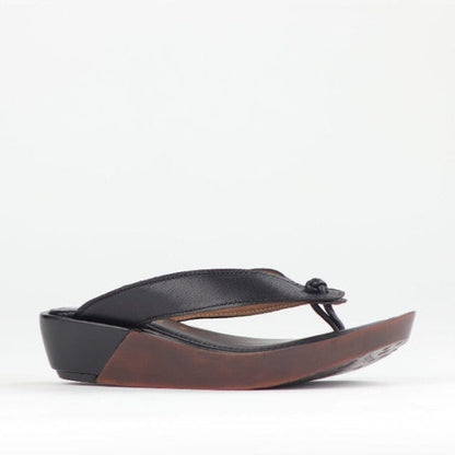 Froggie Rox Thong Sandal in Black - 10737 - side angle.