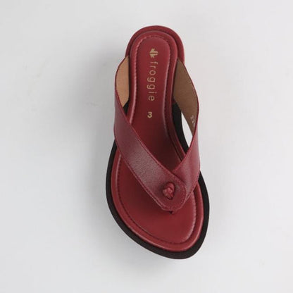 Froggie Rox Thong Sandal in Red - 10737 - top angle.