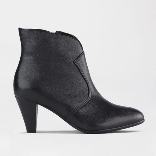 Froggie Women's Pointed Heel Ankle Boot-Black - 12528 - side