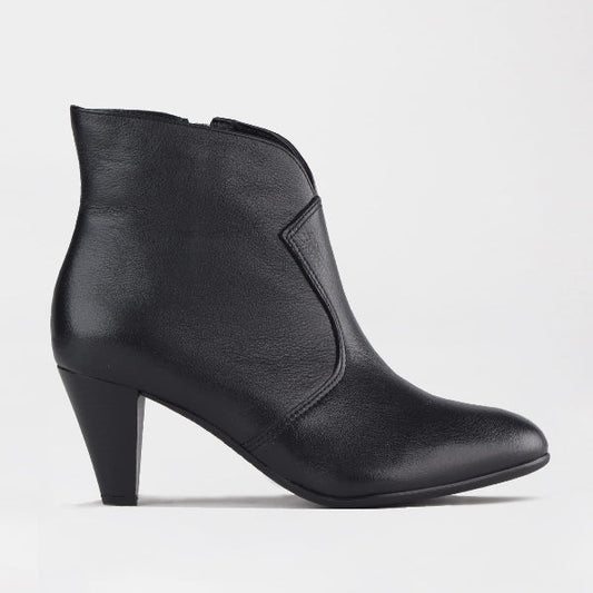Froggie Women's Pointed Heel Ankle Boot-Black - 12528 - side