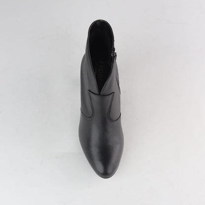 Froggie Women's Pointed Heel Ankle Boot-Black - 12528 - top angle