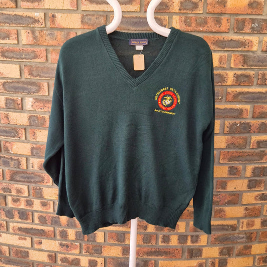 Pull Andrew Rohan Marine Corps Golf vert – L vintage USA