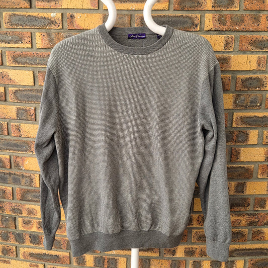 Pull homme Alan Flusser gris 100 % coton XL