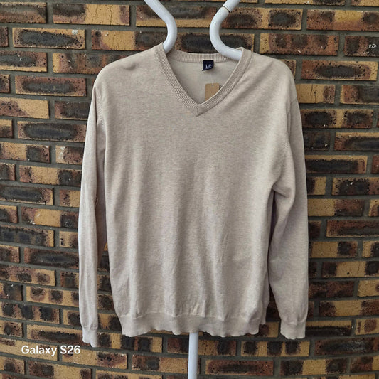 Pull homme GAP beige col V XL 100% coton