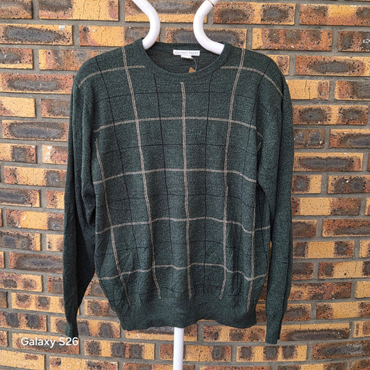Pull homme Geoffrey Beene vert à carreaux XL