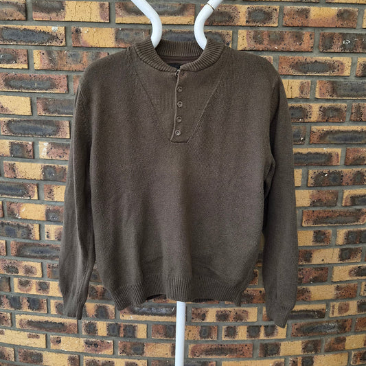 Pull homme Guide Series marron col boutonné L