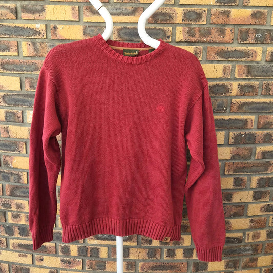 Pull Timberland rouge logo brodé – L