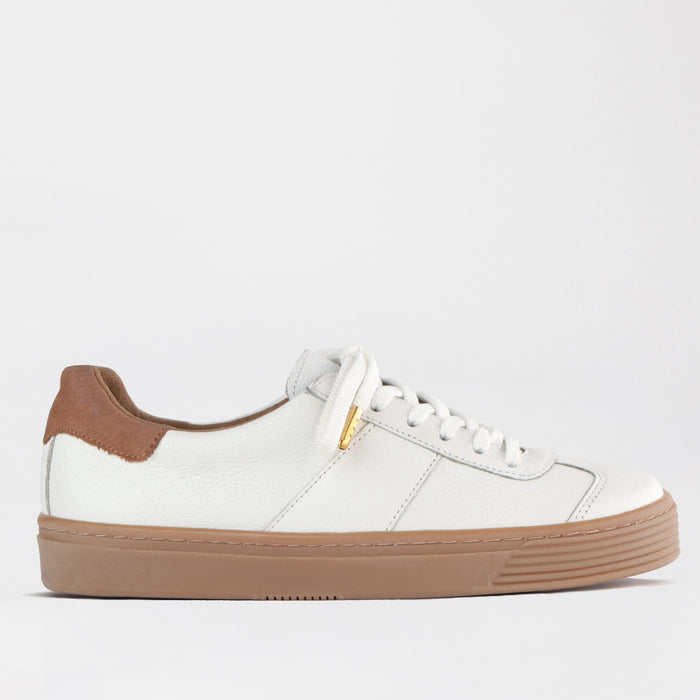 Froggie Shoes Shoes Froggie Womens Retro Lace-up Sneaker-White Leather -12795