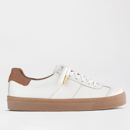 Froggie Shoes Shoes Froggie Womens Retro Lace-up Sneaker-White Leather -12795