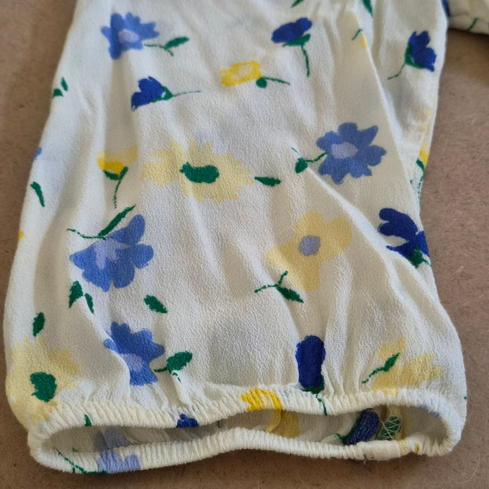 Robe SORA Fleurie Crème — Col V Croisé Taille Élastiquée — 38 — 100% Viscose — Très bon état