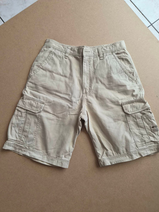 Short Cargo Vintage UNIONBAY Beige Sable — 100% Coton Made in Hong Kong — Taille 34 US / 44 FR — Bon état