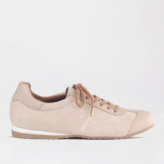 Froggie Women's Slimline Sneaker lace up - Ice Suede and Leather - 13079