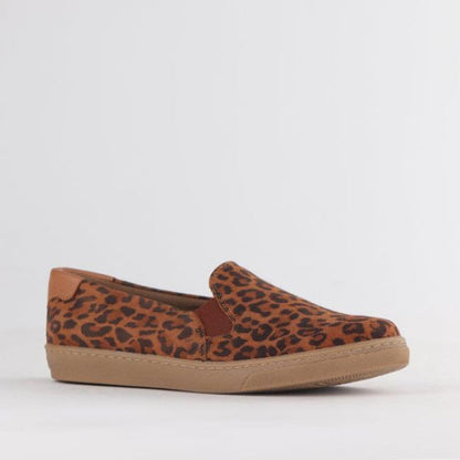 Froggie Slip-on Sneaker with Removable Footbed in Tan Multi - 12750 - side angle.