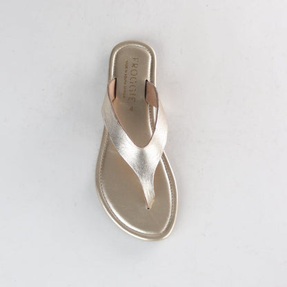 Froggie Shoes Sandals Froggie Women's Slip Slop Sandal -Gold Leather -13001