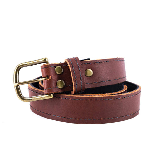 Smooth Redwood Leather Belt