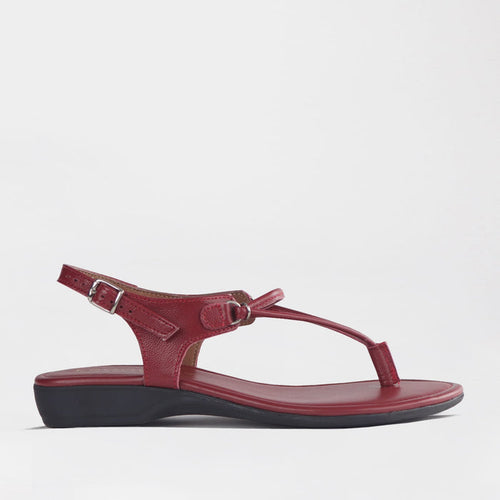 Froggie Women’s Spaghetti Thong Sandal- Red Leather- 13075