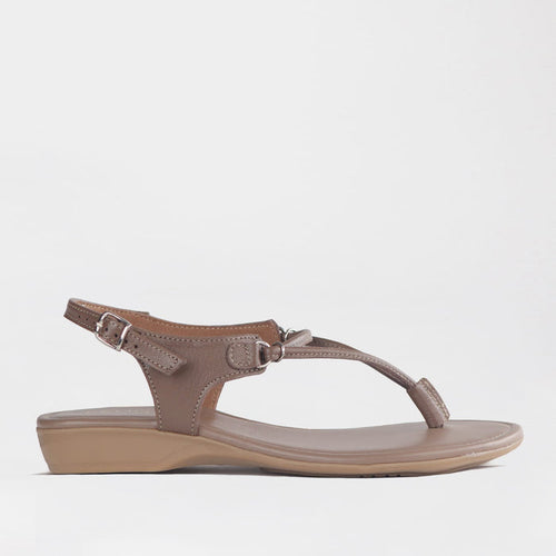 Froggie Women’s Spaghetti Thong Sandal- Stone Leather- 13075