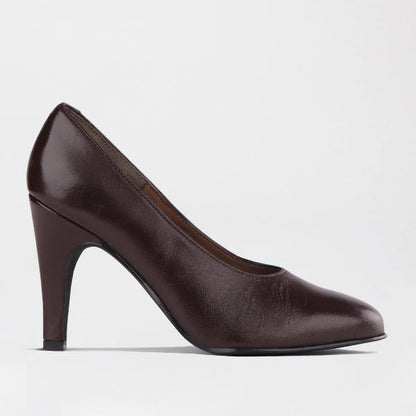 Froggie Shoes Shoes Stiletto Court Shoe in Nude Ebony - 12825