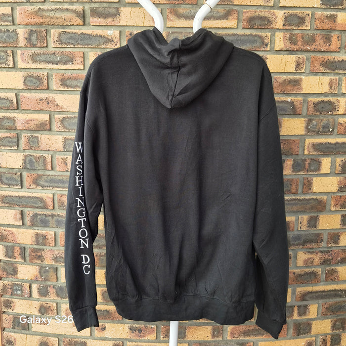 Sweat vintage Washington DC noir zippé taille XL