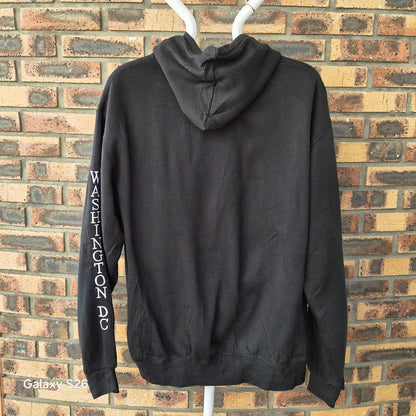 Sweat vintage Washington DC noir zippé taille XL