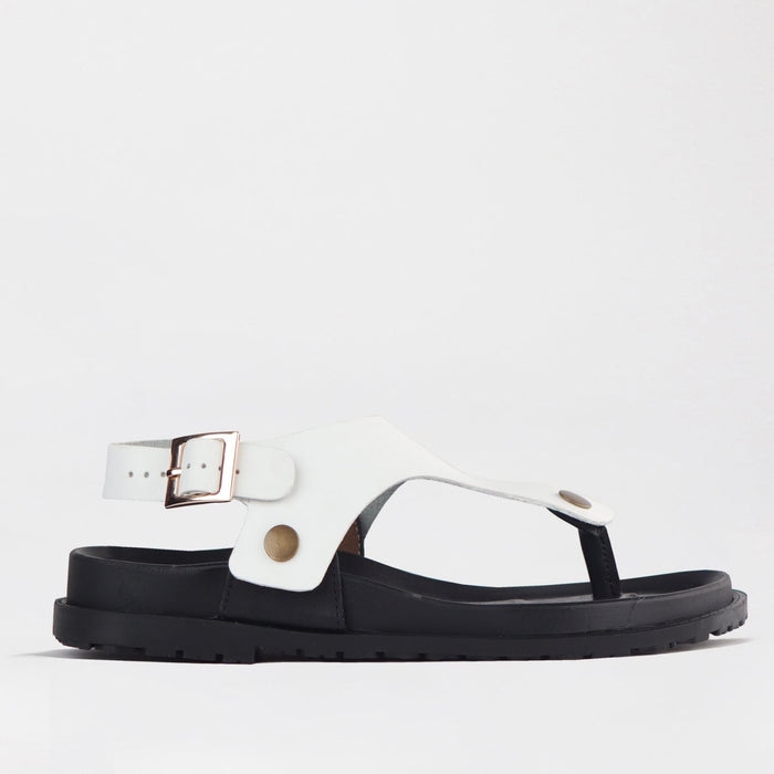 Froggie Sling back buckle in White STRAP ONLY - 12717 - side angle.