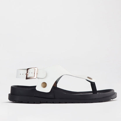 Froggie Sling back buckle in White STRAP ONLY - 12717 - side angle.