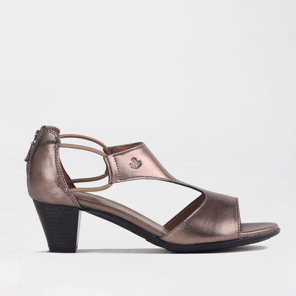 Froggie Shoes Shoes Froggie Women's T-Bar Heel Closed Back-Wider Fit -Lead Metallic - 11645