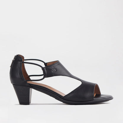 Froggie Shoes Shoes Froggie Women's T-Bar Heel Closed Back-Wider Fit- Black Leather - 11645