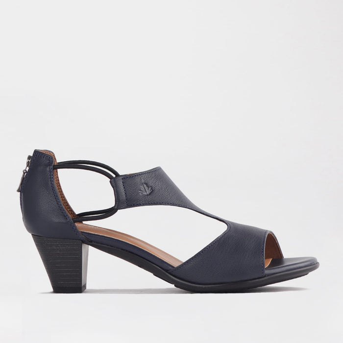 Froggie Shoes Shoes Froggie Women's T-Bar Heel Closed Back-Wider Fit - Navy Leather - 11645
