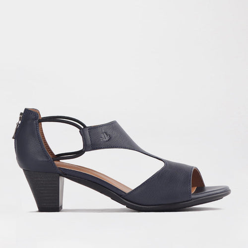 Froggie Shoes Shoes Froggie Women's T-Bar Heel Closed Back-Wider Fit - Navy Leather - 11645