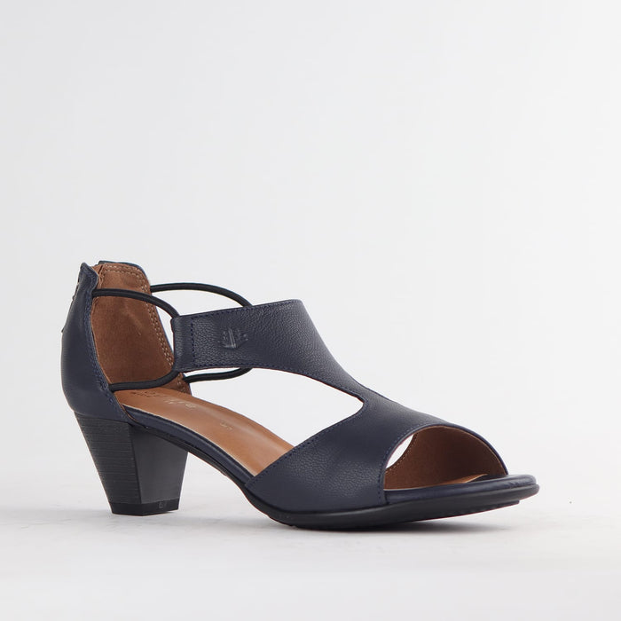 Froggie Shoes Shoes Froggie Women's T-Bar Heel Closed Back-Wider Fit - Navy Leather - 11645